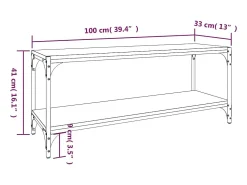 Foster City Mueble para TV contrachapada y acero roble Sonoma 100x33x41 cm