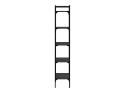 Fredrikstad Librería de 5 estantes madera de ingeniería negro 56x31,5x174cm