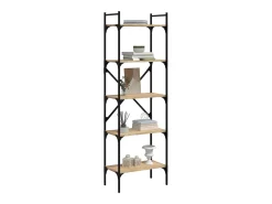 Fredrikstad Librería de 5 estantes madera roble Sonoma 56x31,5x174 cm
