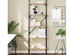 Fredrikstad Librería de 5 estantes madera roble Sonoma 56x31,5x174 cm