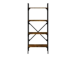 Fredrikstad Librería de 4 estantes madera roble ahumado 56x31,5x138,5 cm