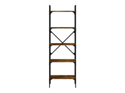 Fredrikstad Librería de 5 estantes madera roble ahumado 56x31,5x174 cm