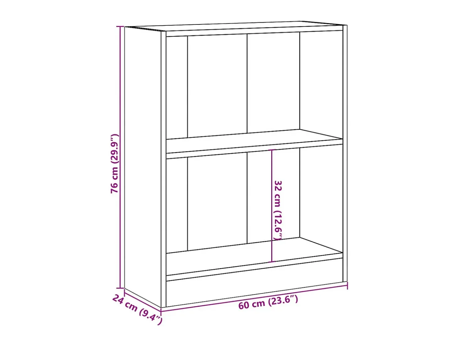 Freekje Estantería madera de ingeniería roble Sonoma 60x24x76 cm