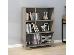 Fryvik Estantería HAMAR madera maciza pino gris claro 85x35x112 cm