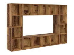 Gabinete de TV 4 pcs Marrón 37 x 37 x 142.5 cm