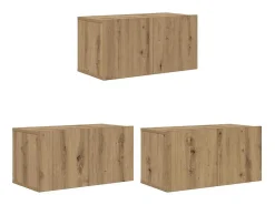 Gabinete de TV 3 pcs Marrón 60 x 30 x 30 cm