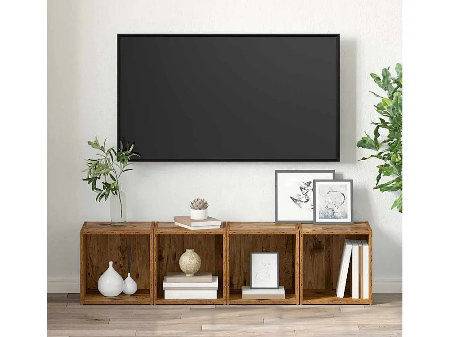 Gabinete de TV 4 pcs Marrón 37 x 35 x 37 cm