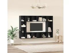 Gabinete de TV 4 pcs Negro 37 x 37 x 142.5 cm