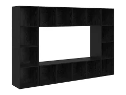 Gabinete de TV 4 pcs Negro 37 x 37 x 142.5 cm