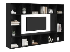 Gabinete de TV 4 pcs Negro 37 x 37 x 142.5 cm