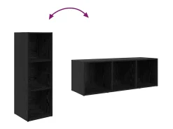 Gabinete de TV 3 pcs Negro 107 x 35 x 37 cm