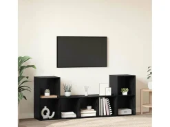 Gabinete de TV 3 pcs Negro 107 x 35 x 37 cm