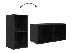 Gabinete de TV 3 pcs Negro 107 x 35 x 37 cm