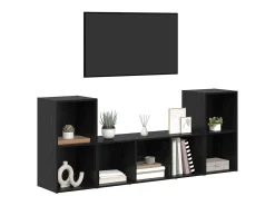 Gabinete de TV 3 pcs Negro 107 x 35 x 37 cm