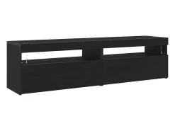 Gabinete de TV 2 pcs Negro 75 x 35 x 40 cm Madera contrachapada