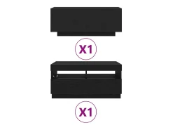 Gabinete de TV 2 pcs Negro 180 x 35 x 40 cm