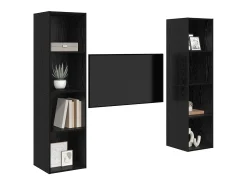 Gabinete de TV 2 pcs Negro 37 x 37 x 142.5 cm