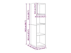 Gabinete de TV 2 pcs Negro 37 x 37 x 142.5 cm
