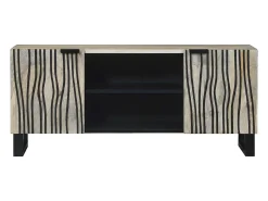 Gabinete de TV Blanco 105 x 33 x 46 cm madera maciza de mango
