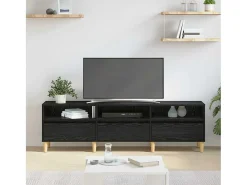 Gabinete de TV con cajón Roble negro 150 x 30 x 45 cm