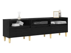 Gabinete de TV con cajón Roble negro 150 x 30 x 45 cm