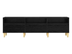 Gabinete de TV con cajón Roble negro 150 x 30 x 45 cm