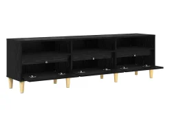 Gabinete de TV con cajón Roble negro 150 x 30 x 45 cm