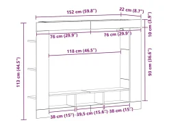 Gabinete de TV Madera vieja 152 x 22 x 113 cm