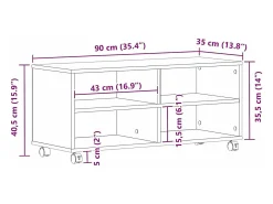 Gabinete de TV Marrón 90 x 35 x 35 cm Madera contrachapada