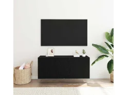 Gabinete de TV Montaje en la pared Roble Negro 100 x 30 x 41 cm
