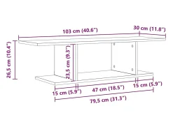 Gabinete de TV Negro 103 x 30 x 26.5 cm Madera contrachapada