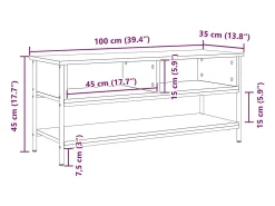 Gabinete de TV Roble artisan 100 x 35 x 45 cm
