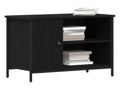 Gabinete de TV Roble negro 80 x 40 x 50 cm Madera contrachapada