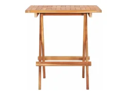 Garden Furniture - Mesa plegable de bistró de madera maciza de teca 60x60x65 cm
