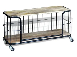 Garden Furniture - Mueble de TV de madera maciza de mango 100x40x45 cm