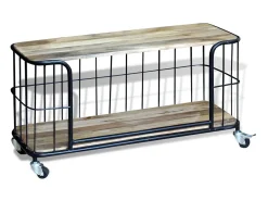 Garden Furniture - Mueble de TV de madera maciza de mango 100x40x45 cm