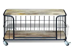 Garden Furniture - Mueble de TV de madera maciza de mango 100x40x45 cm