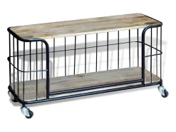 Garden Furniture - Mueble de TV de madera maciza de mango 100x40x45 cm