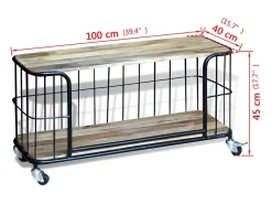 Garden Furniture - Mueble de TV de madera maciza de mango 100x40x45 cm