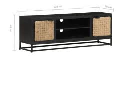 Garden Furniture - Mueble para TV de madera maciza de mango 120x30x40 cm