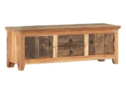Garden Furniture - Mueble para TV madera de acacia y madera reciclada 120x30x40 cm