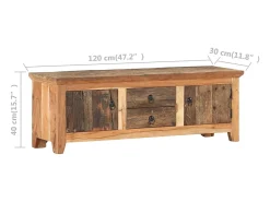 Garden Furniture - Mueble para TV madera de acacia y madera reciclada 120x30x40 cm