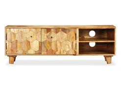 Garden Furniture - Mueble para TV de madera maciza de mango 118x35x40 cm