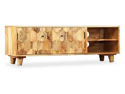 Garden Furniture - Mueble para TV de madera maciza de mango 118x35x40 cm
