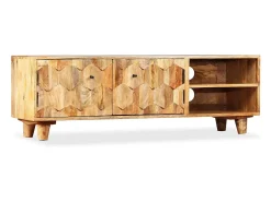 Garden Furniture - Mueble para TV de madera maciza de mango 118x35x40 cm