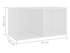 Garden Furniture - Muebles de salón 2 pzas madera ingeniería blanco 72x35x36,5 cm