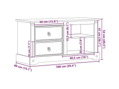 Garden Furniture - Mueble de TV Corona madera maciza de pino 100x40x52 cm