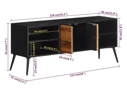 Garden Furniture - Mueble de TV teca maciza reciclada 112x31x45 cm