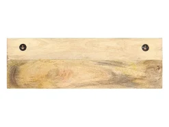 Garden Furniture - Perchero de pared madera maciza de mango sin tratar 60x15x20 cm