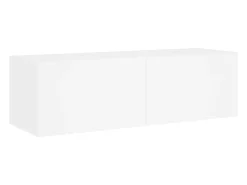 Gerben Mueble de TV de pared con luces LED blanco 100x35x31 cm